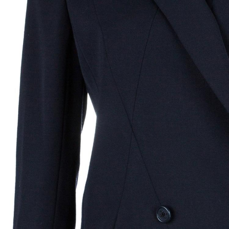 Pre Owned Chanel Navy Blue Tailored Blazer M