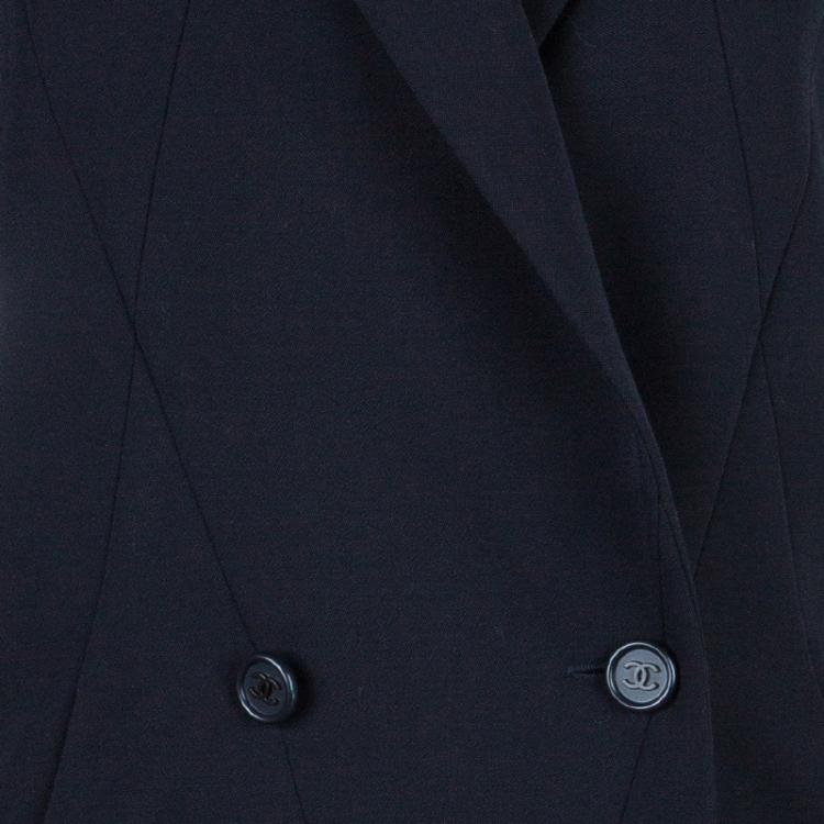 Pre Owned Chanel Navy Blue Tailored Blazer M