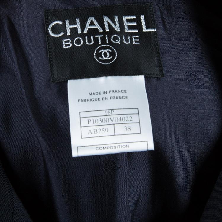 Pre Owned Chanel Navy Blue Tailored Blazer M