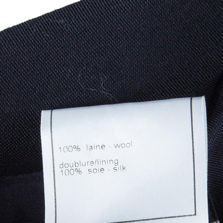 Pre Owned Chanel Navy Blue Tailored Blazer M