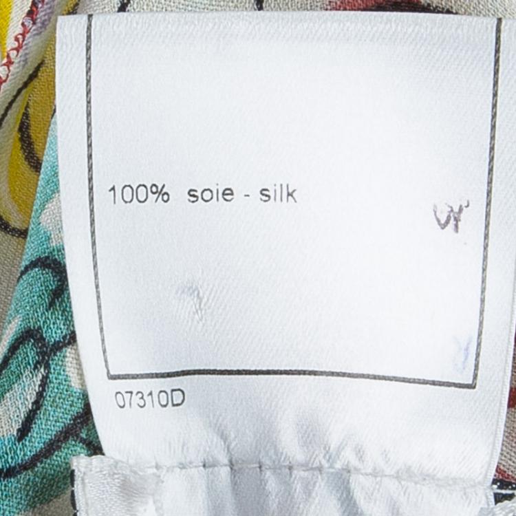 Pre Owned Chanel Multicolor Floral Printed Dress M