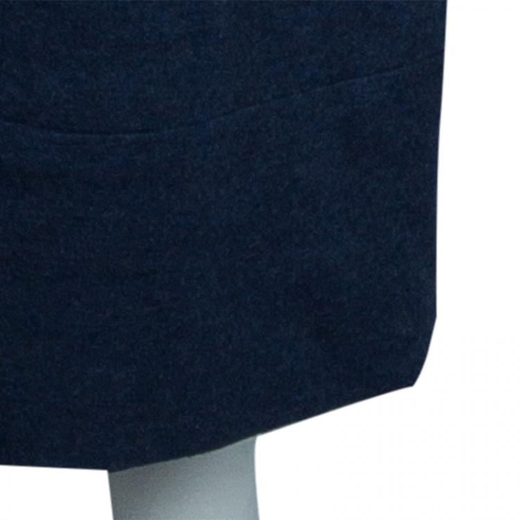 Pre Owned Chanel Navy Wool Coat Dress M