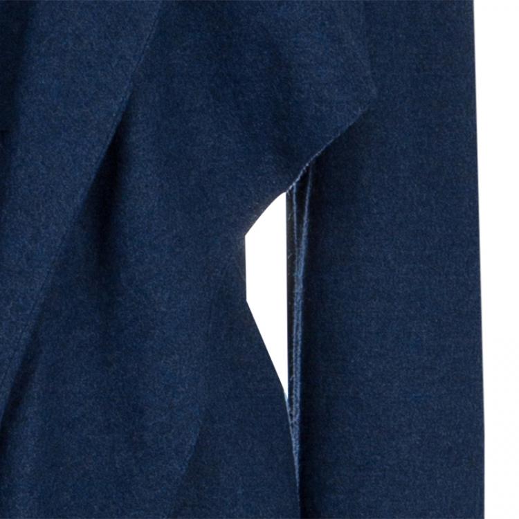 Pre Owned Chanel Navy Wool Coat Dress M