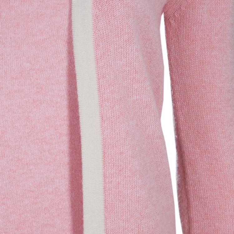 Pre Owned Chanel Pink Cashmere Cardigan Twin Set S