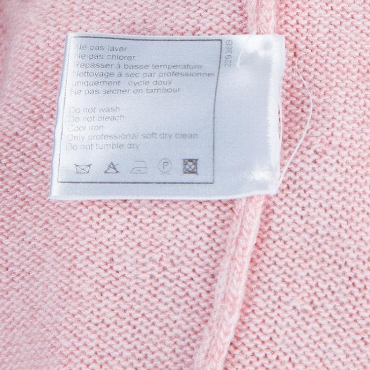 Pre Owned Chanel Pink Cashmere Cardigan Twin Set S