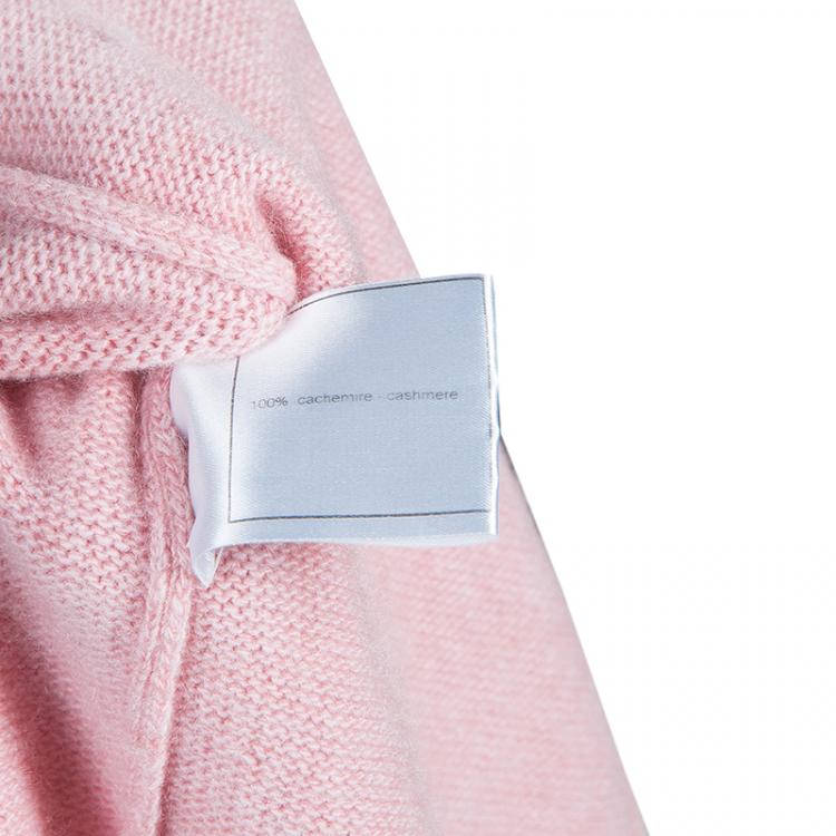 Pre Owned Chanel Pink Cashmere Cardigan Twin Set S