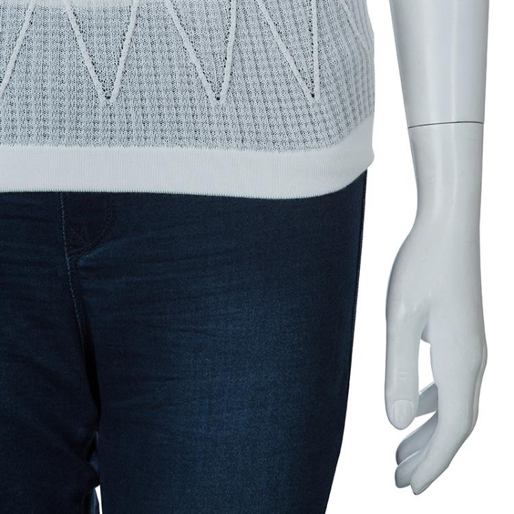 Pre Owned Chanel White Knit Tank Top S