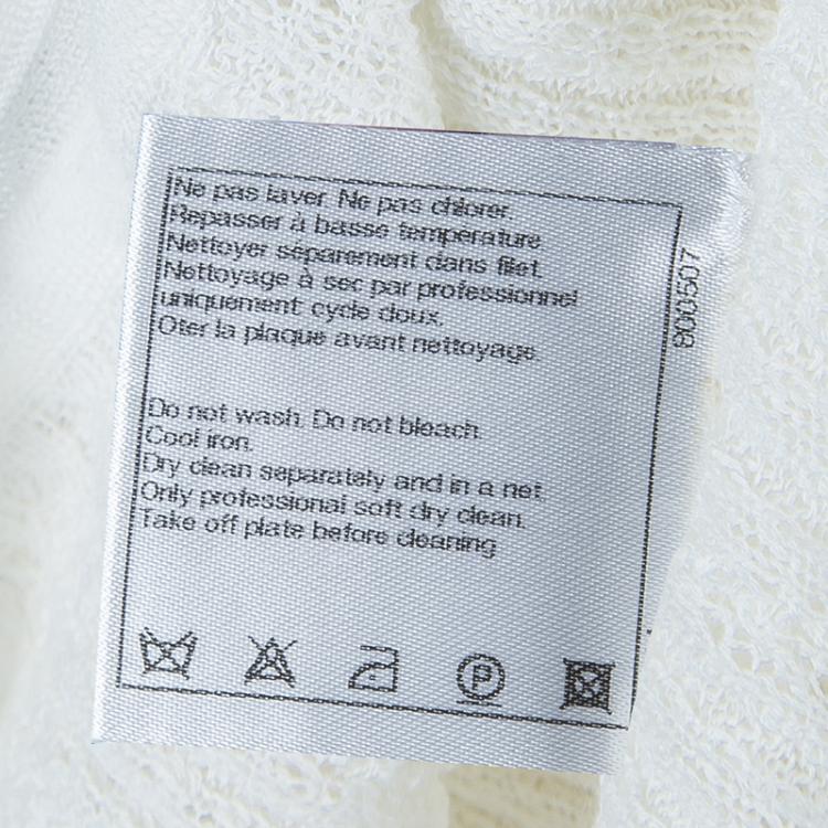 Pre Owned Chanel White Knit Tank Top S