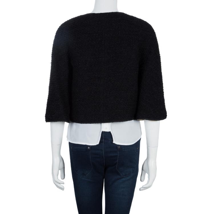 مملوكة مسبقًا Chanel Black Textured Jacket S