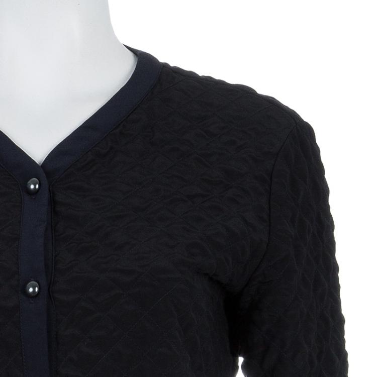 مملوكة مسبقًا Chanel Black Silk Quilted Jacket S