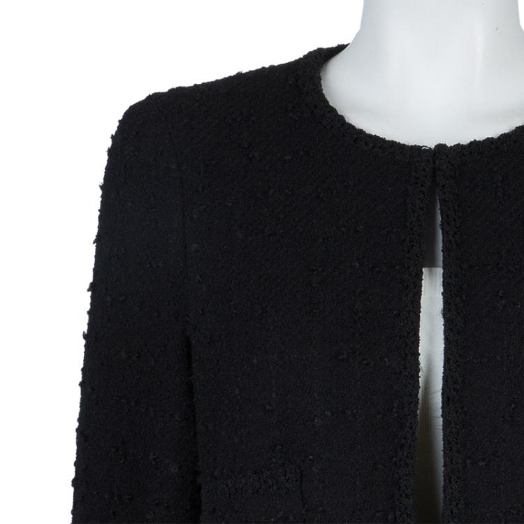 Pre Owned Chanel Black Wool Boucle Jacket L