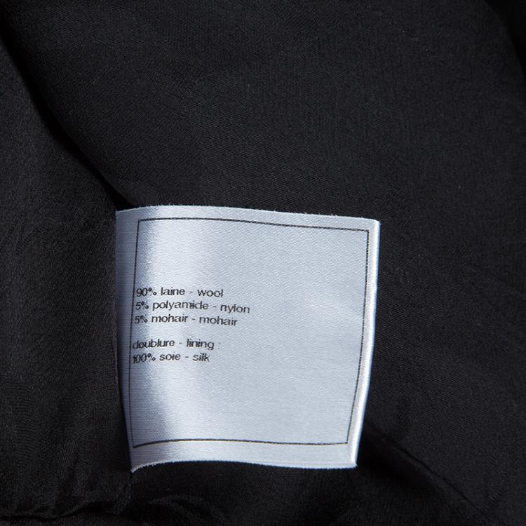 Pre Owned Chanel Black Wool Boucle Jacket L