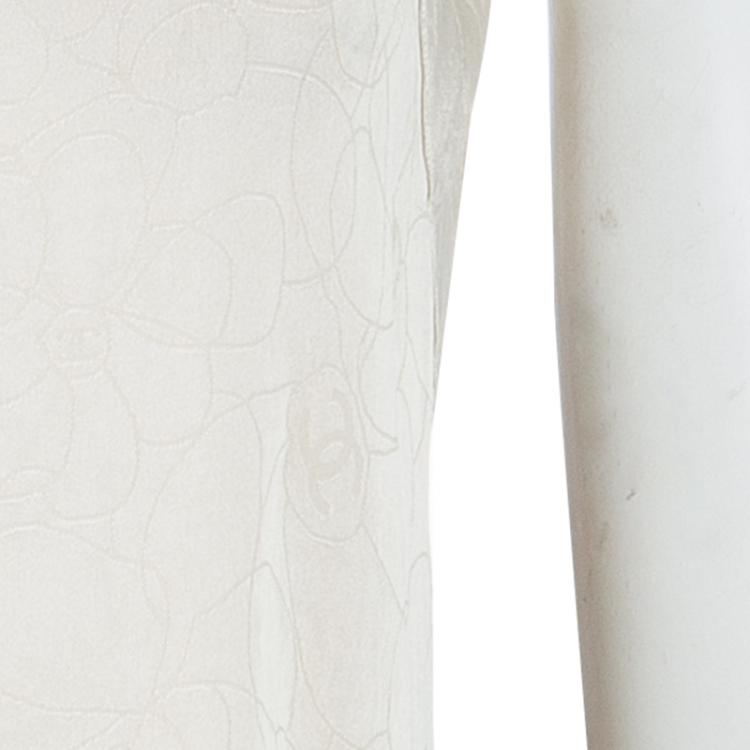 Pre Owned Chanel Beige Silk Cropped Camisole Top M