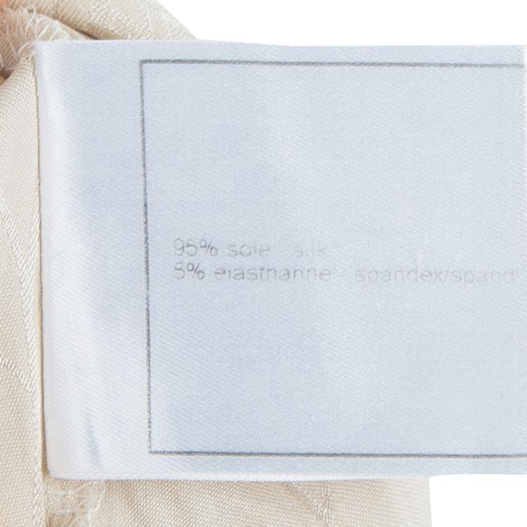 Pre Owned Chanel Beige Silk Cropped Camisole Top M