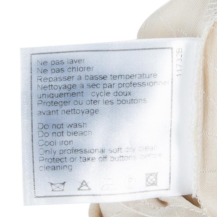 Pre Owned Chanel Beige Silk Cropped Camisole Top M