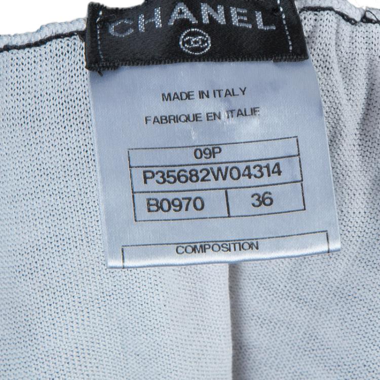 Pre Owned Chanel Black Crochet Detailing Geometric Textured Skirt S