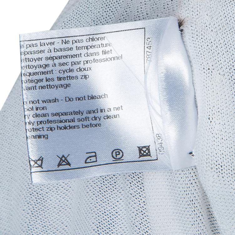 Pre Owned Chanel Black Crochet Detailing Geometric Textured Skirt S