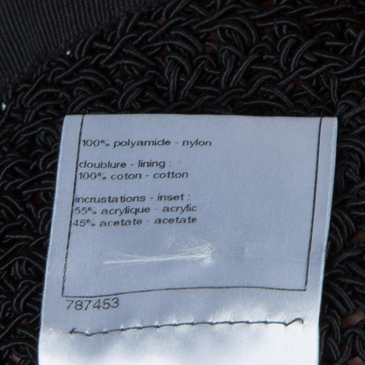 Pre Owned Chanel Black Crochet Detailing Geometric Textured Skirt S