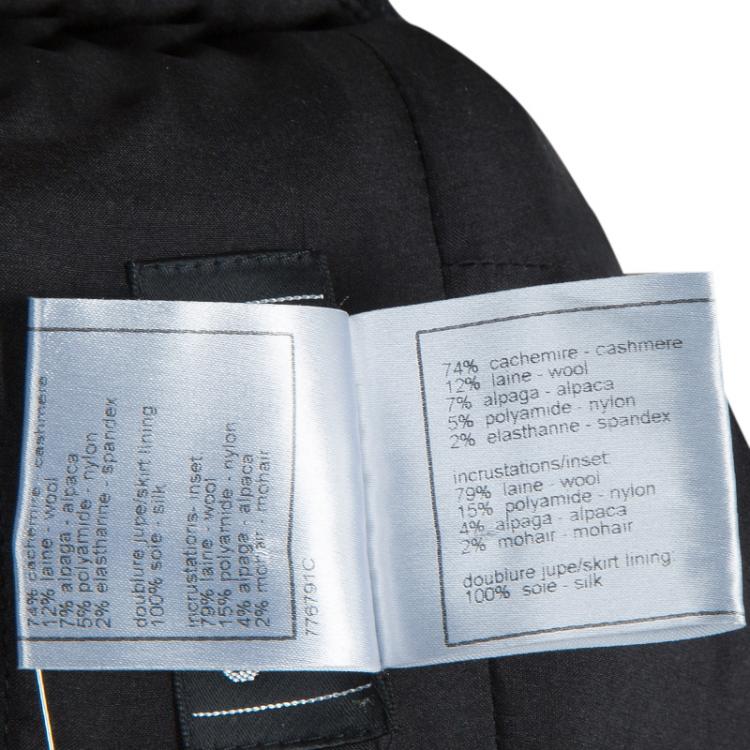 مملوكة مسبقًا Chanel Monochrome Cashmere High Waist Houndstooth Skirt S