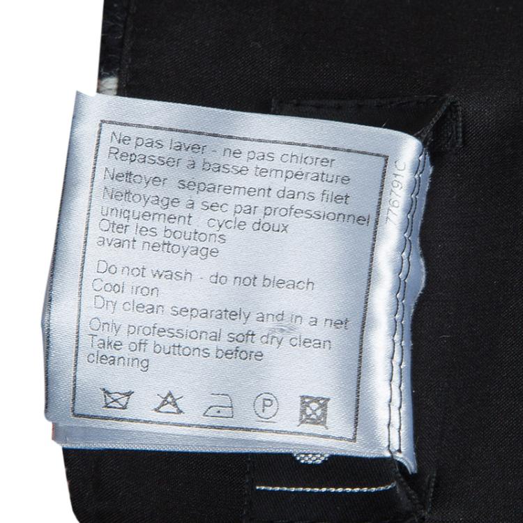 مملوكة مسبقًا Chanel Monochrome Cashmere High Waist Houndstooth Skirt S