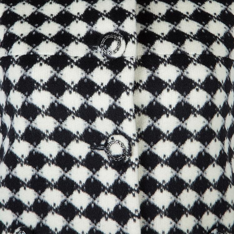 مملوكة مسبقًا Chanel Monochrome Diamond Checked Wool Vest S