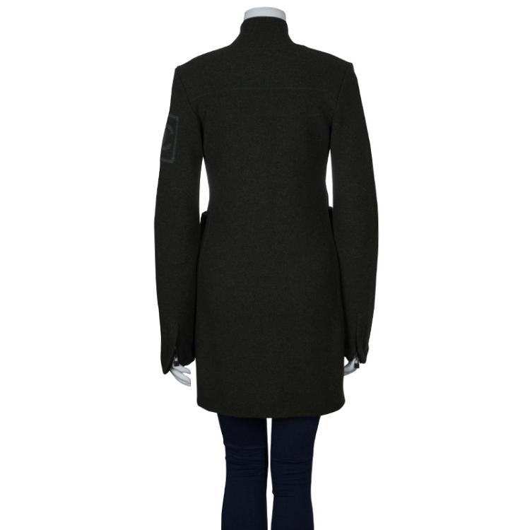 Pre Owned Chanel Olive Green Long Sleeve Cardigan S