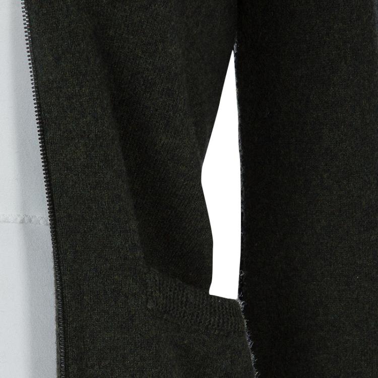 Pre Owned Chanel Olive Green Long Sleeve Cardigan S