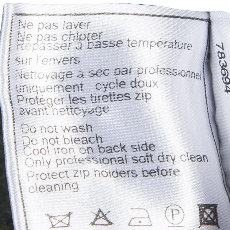 Pre Owned Chanel Olive Green Long Sleeve Cardigan S