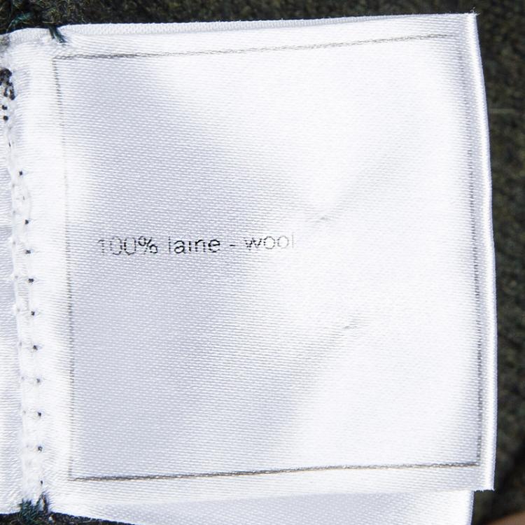 Pre Owned Chanel Olive Green Long Sleeve Cardigan S