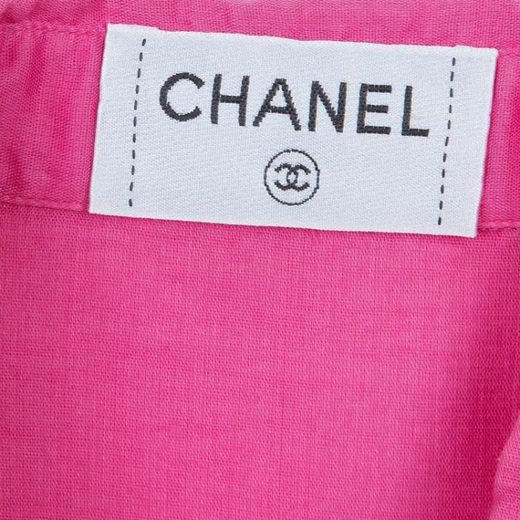 Pre Owned Chanel Pink Long Sleeve Buttondown Cottton Shirt S