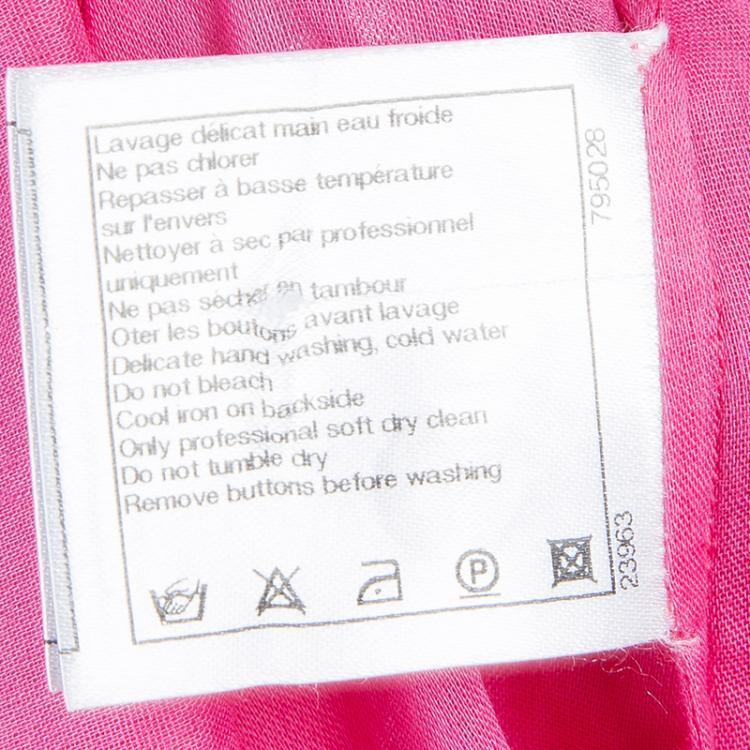 Pre Owned Chanel Pink Long Sleeve Buttondown Cottton Shirt S