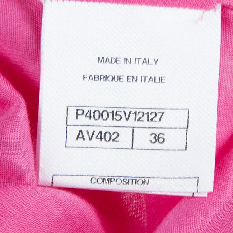 Pre Owned Chanel Pink Long Sleeve Buttondown Cottton Shirt S