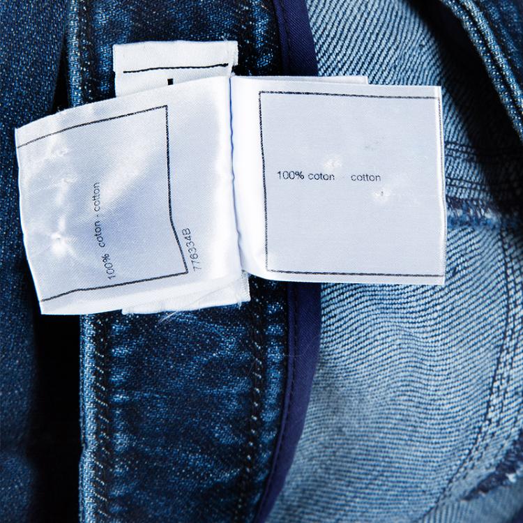 Pre Owned Chanel Indigo Dark Wash Denim Boot Cut Jeans M