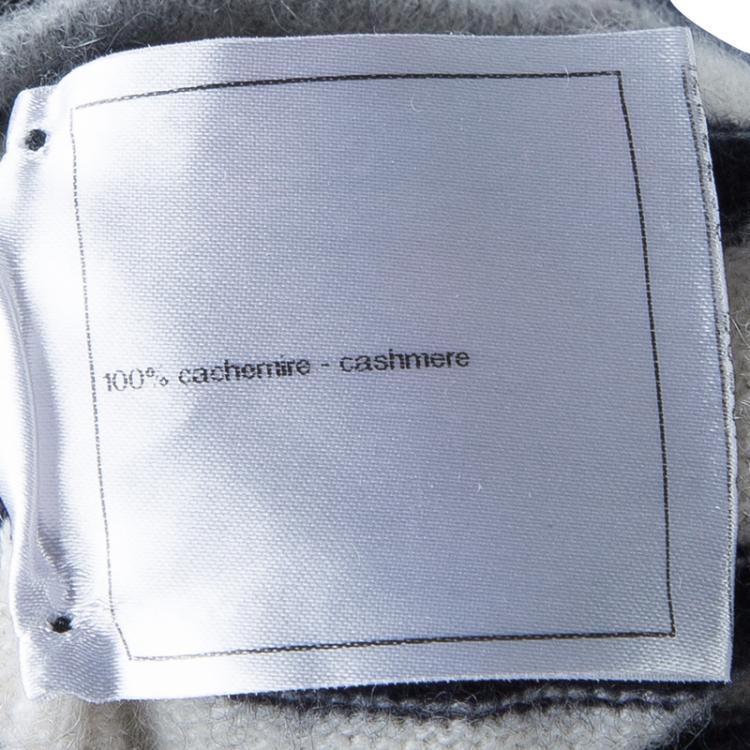 Pre Owned Chanel Multicolor Striped Off-Shoulder Cashmere Sweater M