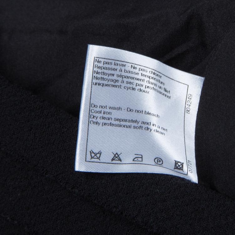 Pre Owned Chanel Black Wool Tiered Pencil Skirt L