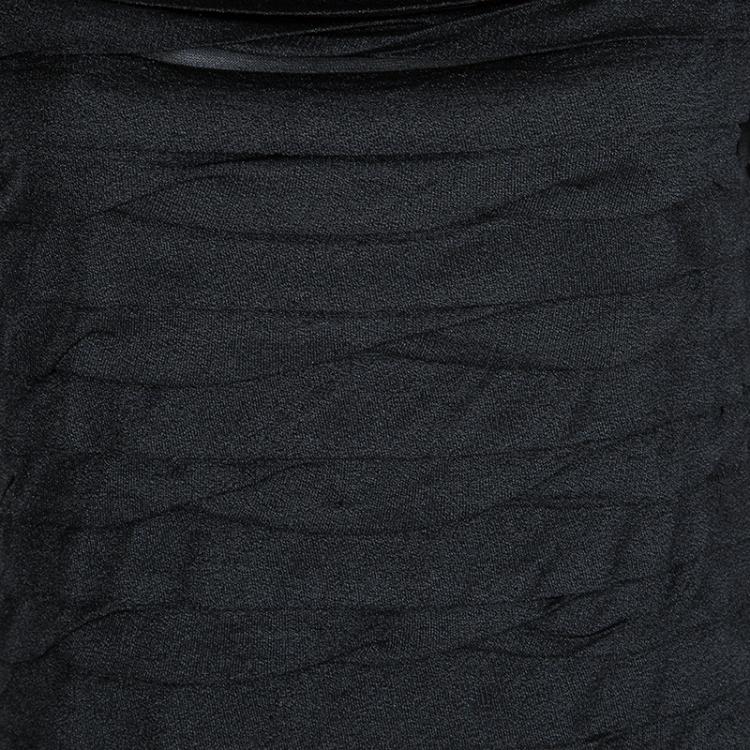 Pre Owned Chanel Grey Metallic Knit Pleated Sleeveless Top M