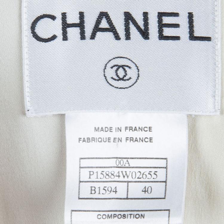 Pre Owned Chanel Red and White Buckle Detail Long Wool Overcoat M