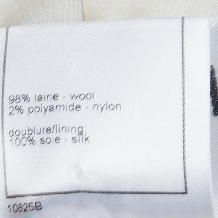 Pre Owned Chanel Red and White Buckle Detail Long Wool Overcoat M