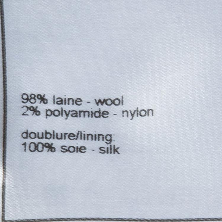 Pre Owned Chanel Red and White Buckle Detail Long Wool Overcoat M