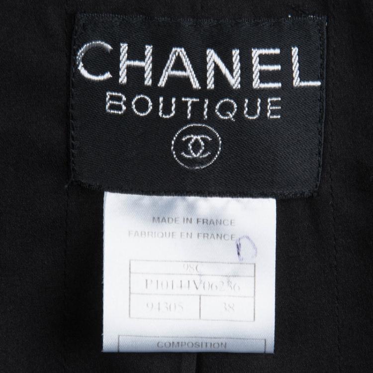 Pre Owned Chanel Black Wool Peter Pan Collar Jacket M