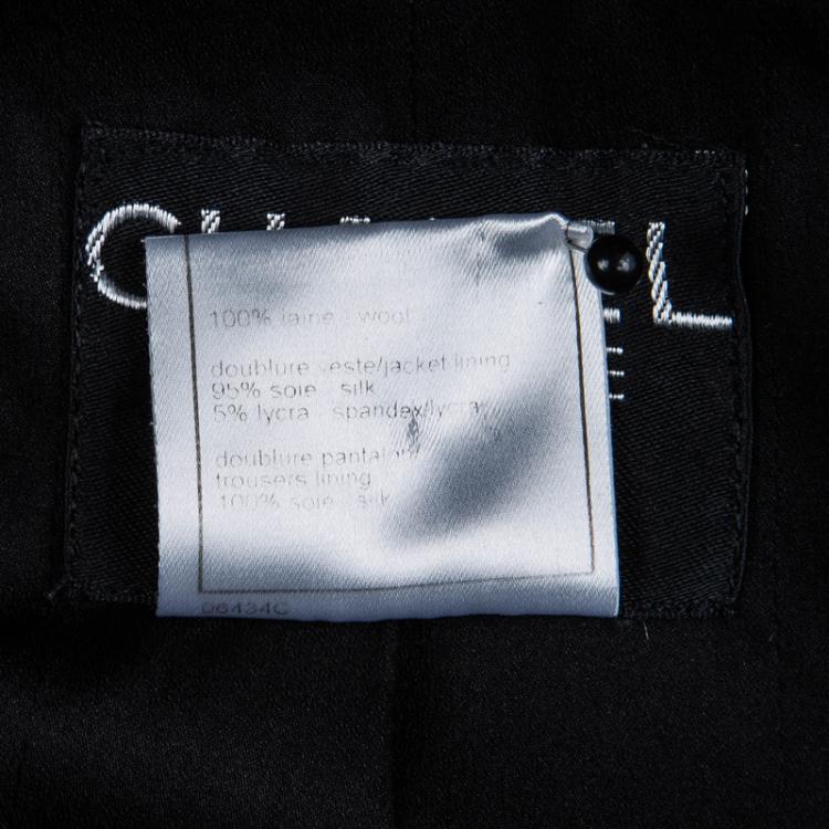 Pre Owned Chanel Black Wool Peter Pan Collar Jacket M