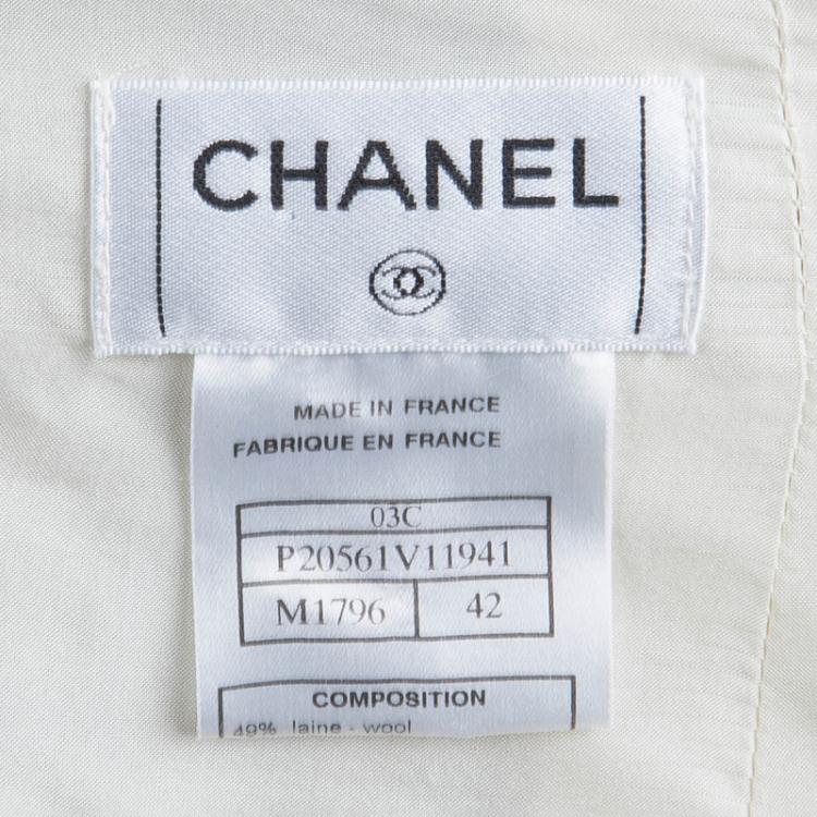 مملوكة مسبقًا Chanel Monochrome Tweed Sequin Embellished Skirt L