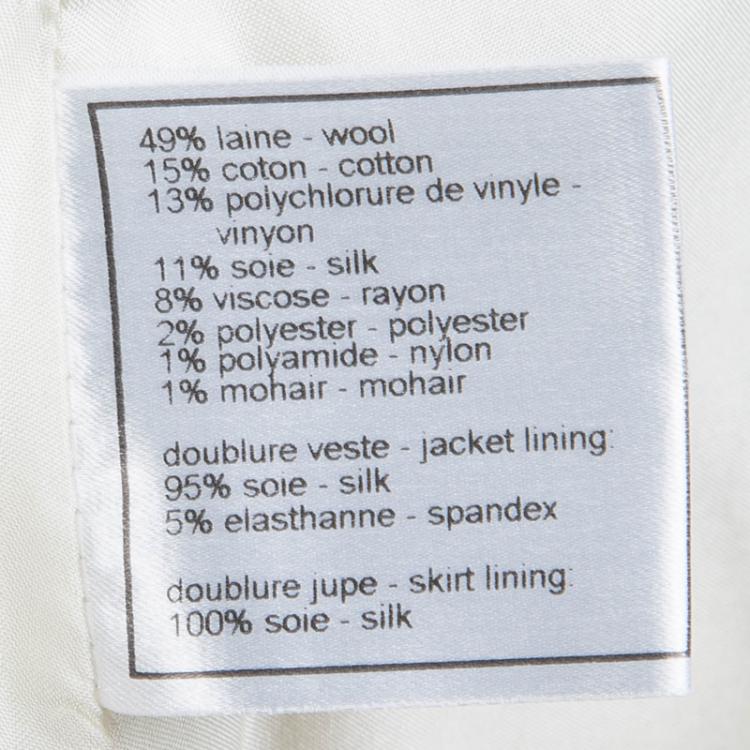 مملوكة مسبقًا Chanel Monochrome Tweed Sequin Embellished Skirt L