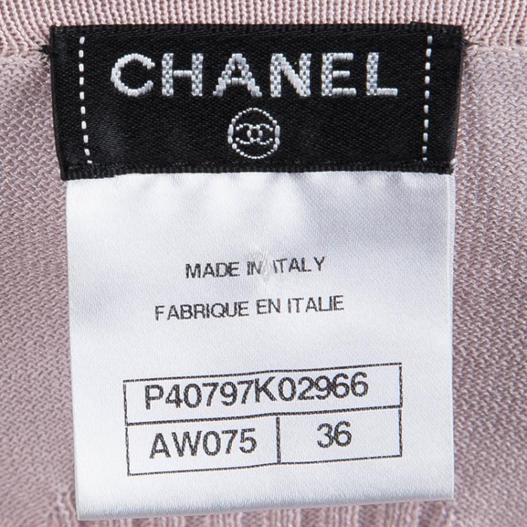 Pre Owned Chanel Blush Pink Knit Dress S