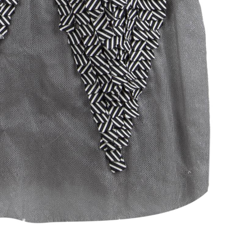 Chanel Grey Monochrome Textured Applique Detail Sleeveless Dress S Chanel |  TLC