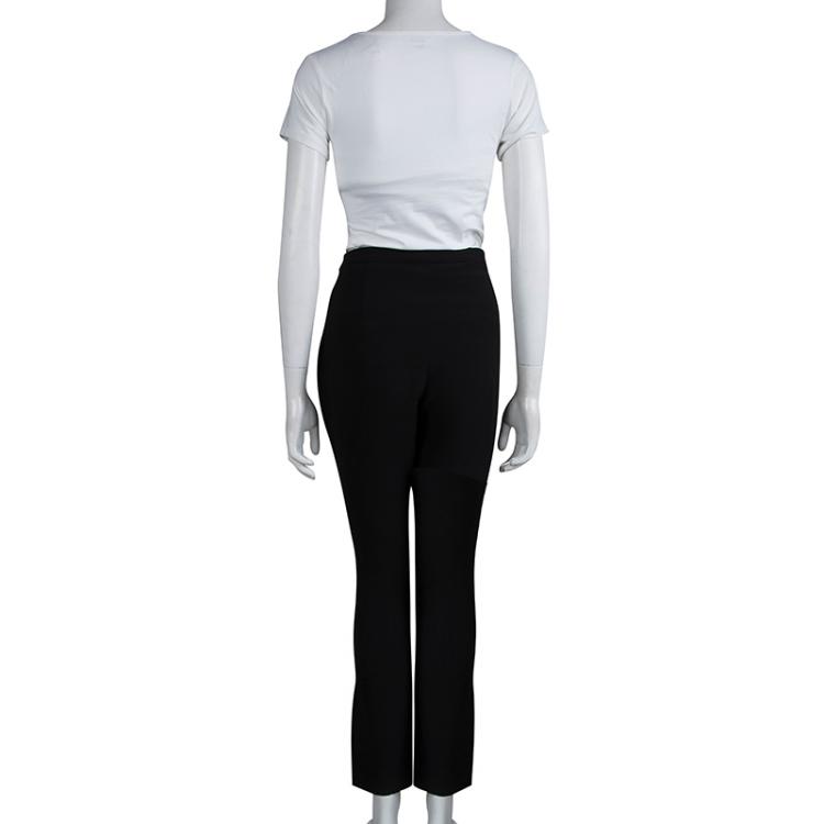 Pre Owned Chanel Black Silk Trousers M