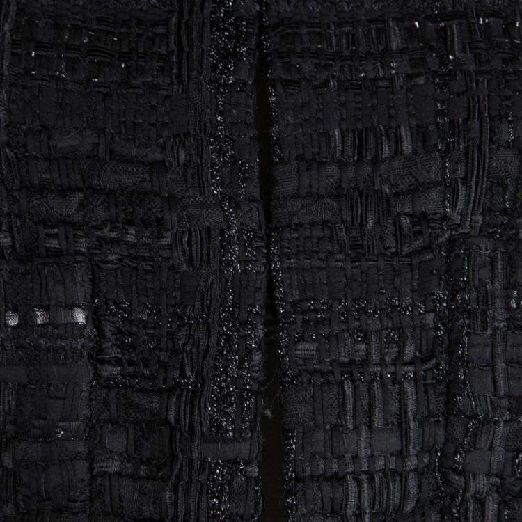 Pre Owned Chanel Black Fantasy Tweed Boucle Jacket M