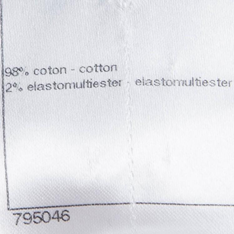 مملوكة مسبقًا Chanel Indigo Light Wash Denim Cropped Short Sleeve Jacket L