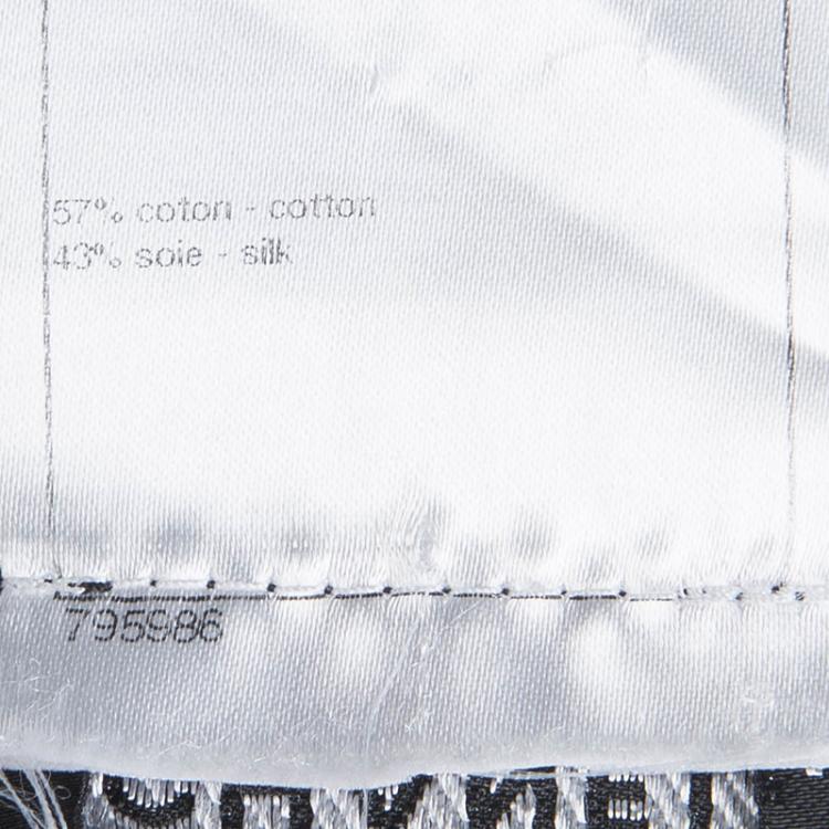 Pre Owned Chanel Black Rib Knit Logo Print Top L