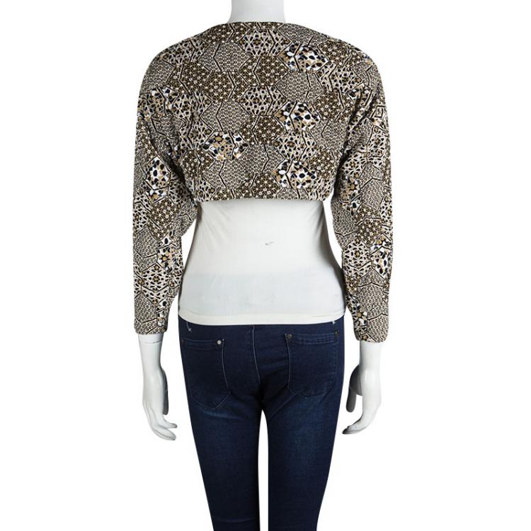 Pre Owned Chanel Metallic Textured Bolero Jacket S